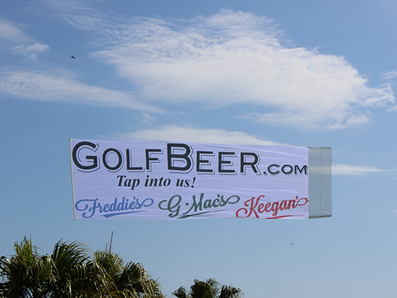 Golf Beer Aerial Billboard Closeup